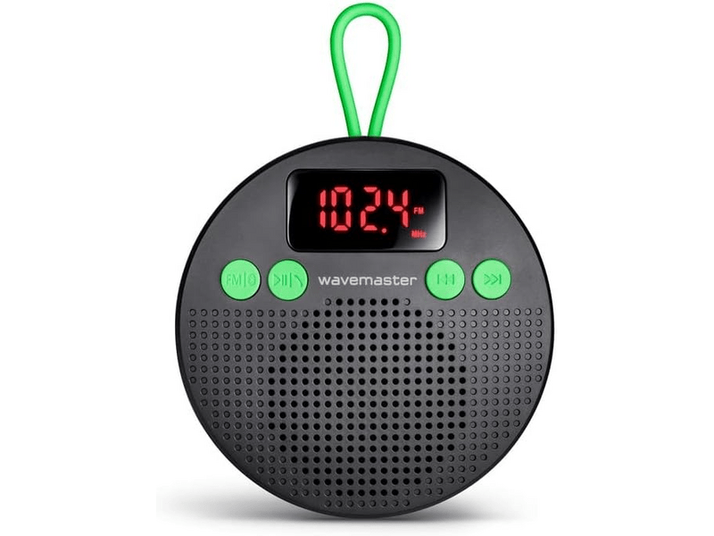 WaveMaster MOBI-3 Bluetooth hangszóró, FM rádió, Fekete/zöld
