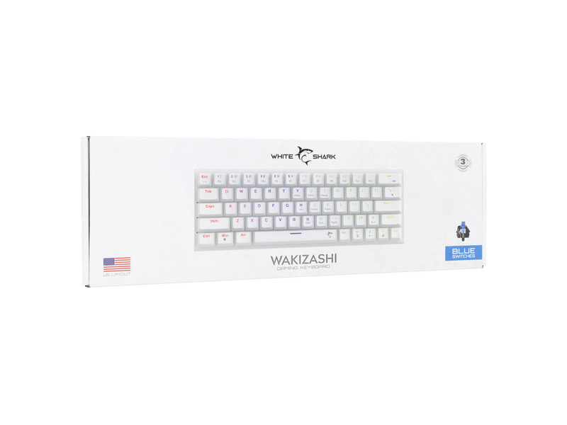 White Shark WAKIZASHI V2 Mechanikus billenytűzet, US kiosztás (WS GK-2221W/BL-US-V2)