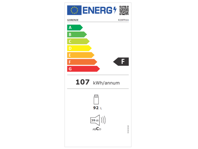 Gorenje R39FPW4 Egyajtós hűtőszekrény