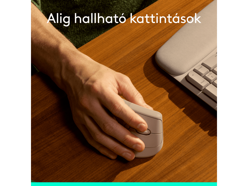 Logitech Lift vertikális egér, homokszín (910-007771)