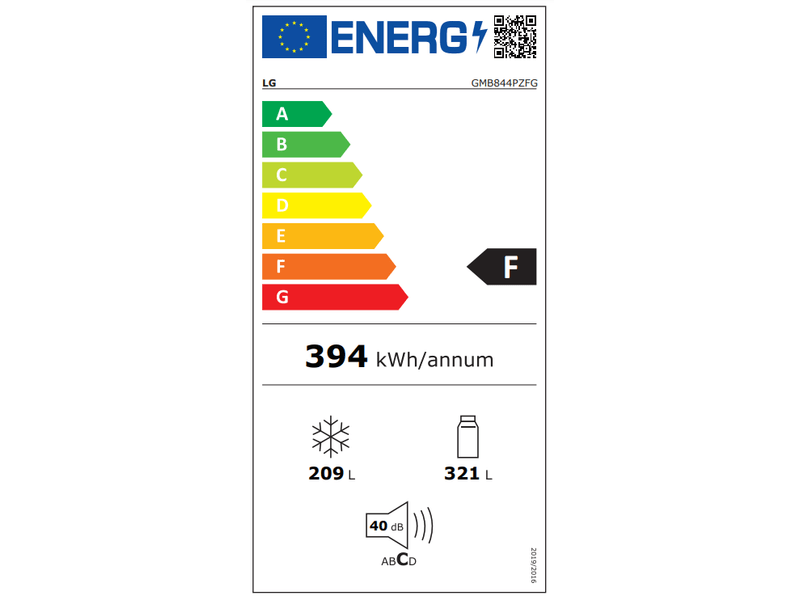 LG GMB844PZFG Alulfagyasztós hűtőszekrény, 530L, Ezüst