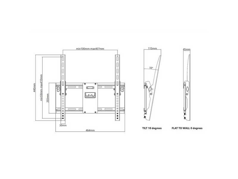 Multibrackets Univerzális fali konzol, 32-65