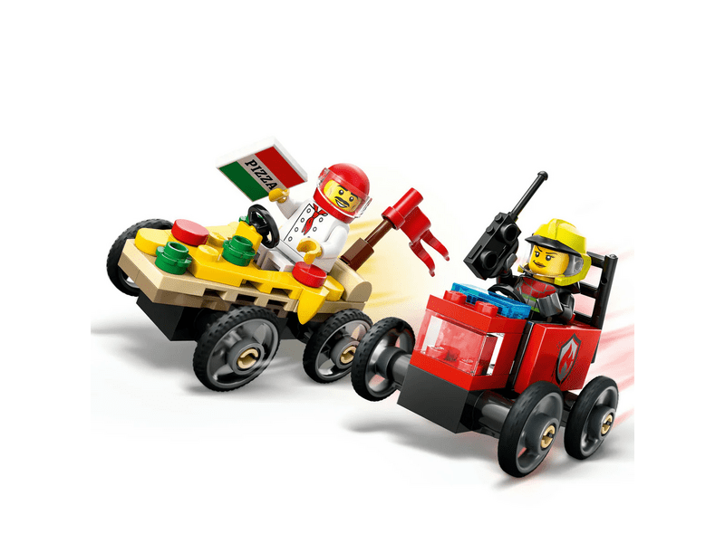 LEGO® City Pizza Truck vs. vatrogasno vozilo, paket trkaćih automobila (60458)