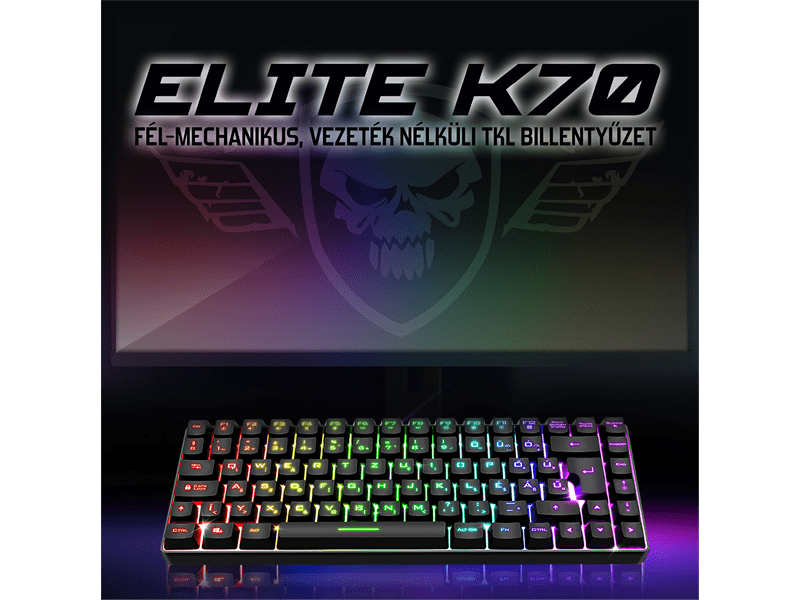 Spirit of Gamer ELITE K70 Gaming Billentyűzet, fekete