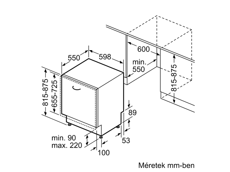 Bosch SMV8ECX01E Beépíthető mosogatógép