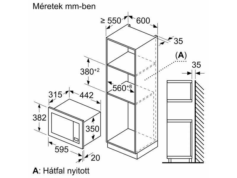 Bosch BFL623MB4 Beépíthető mikrohullámú sütő