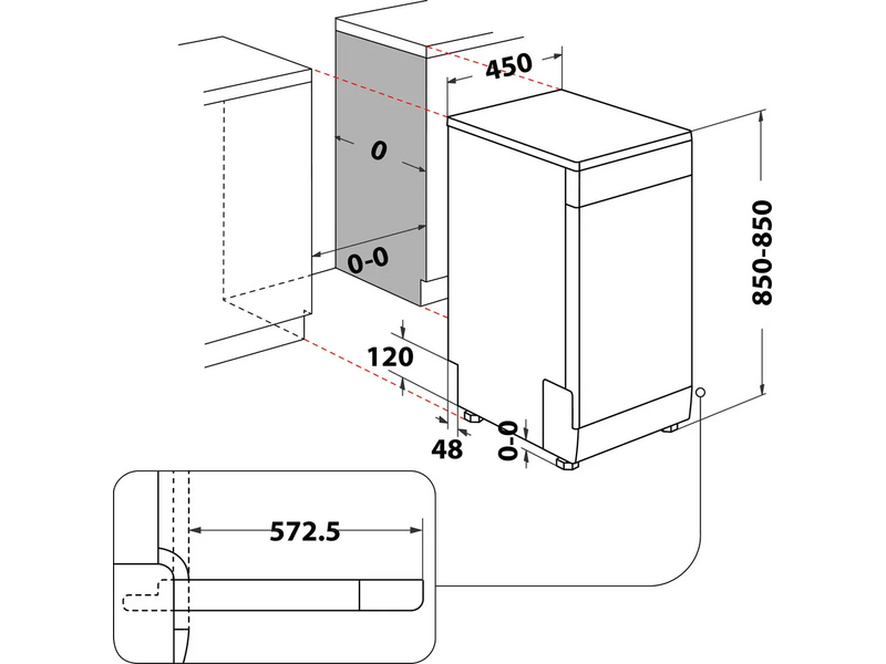 Whirlpool WSFO3T223P Keskeny mosogatógép