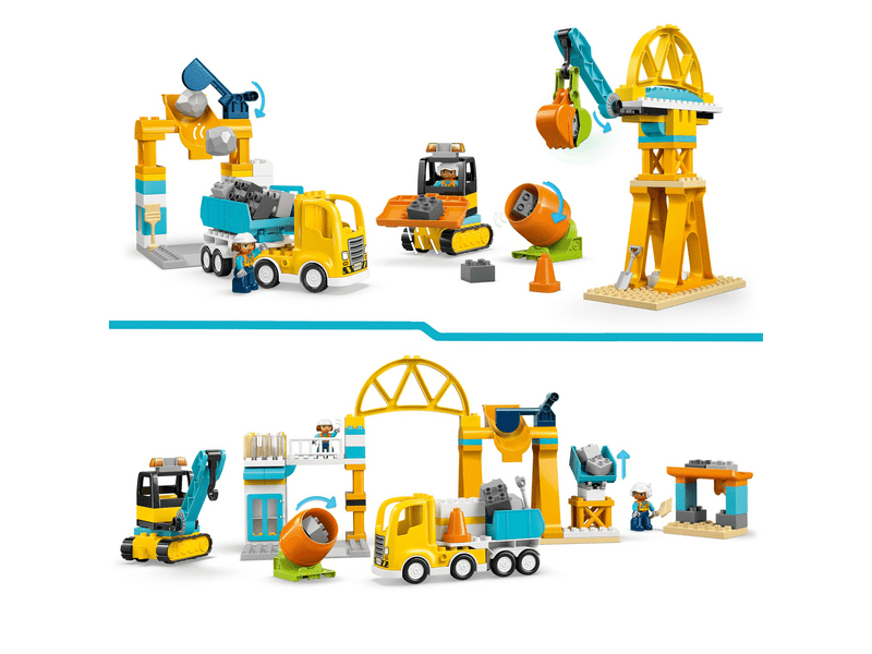 LEGO® DUPLO® Városi kalandok 3 az 1-ben építési terület és munkagépek (10476)