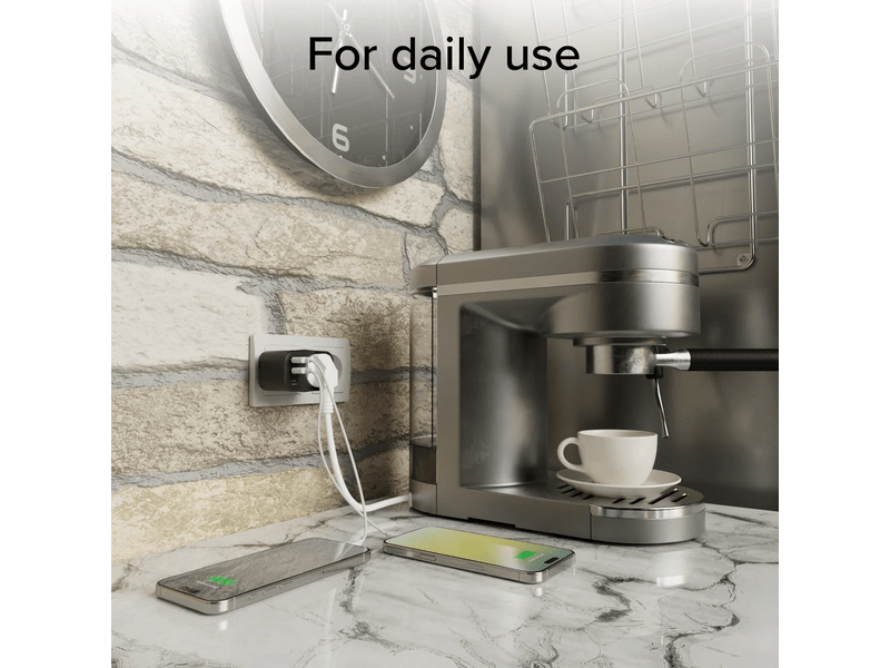 SBS Elosztó töltő Schuko 30W fekete