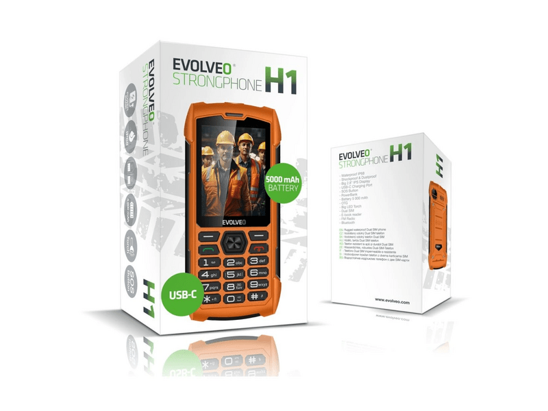 Evolveo StrongPhone H1 Mobiltelefon, narancs (SGM SGP-H1-OR)
