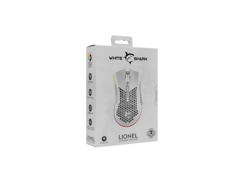 White Shark Lionel WGM-5012W Gamer egér, fehér