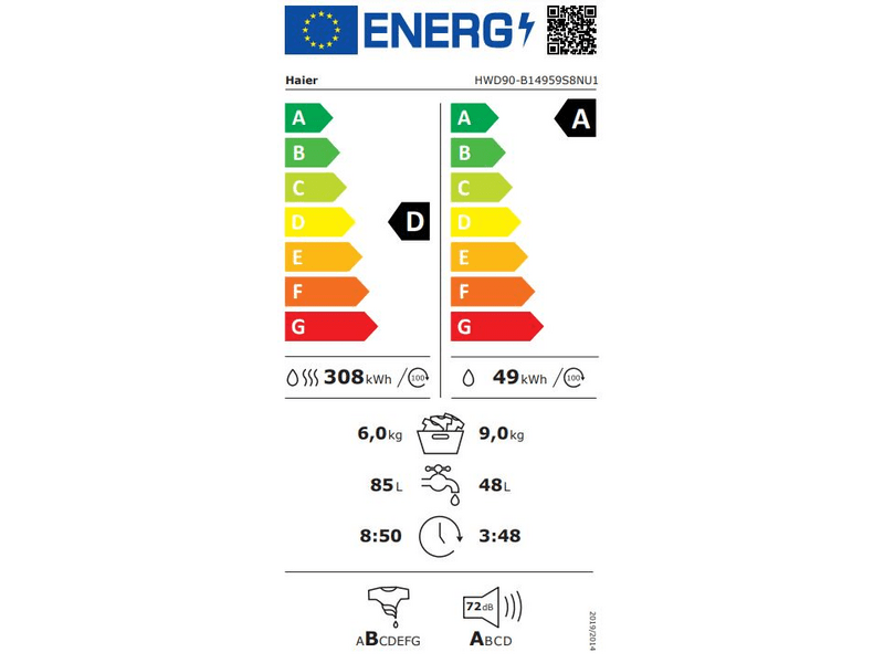 Haier HWD90-B14959S8NU1 Mosó-szárítógép