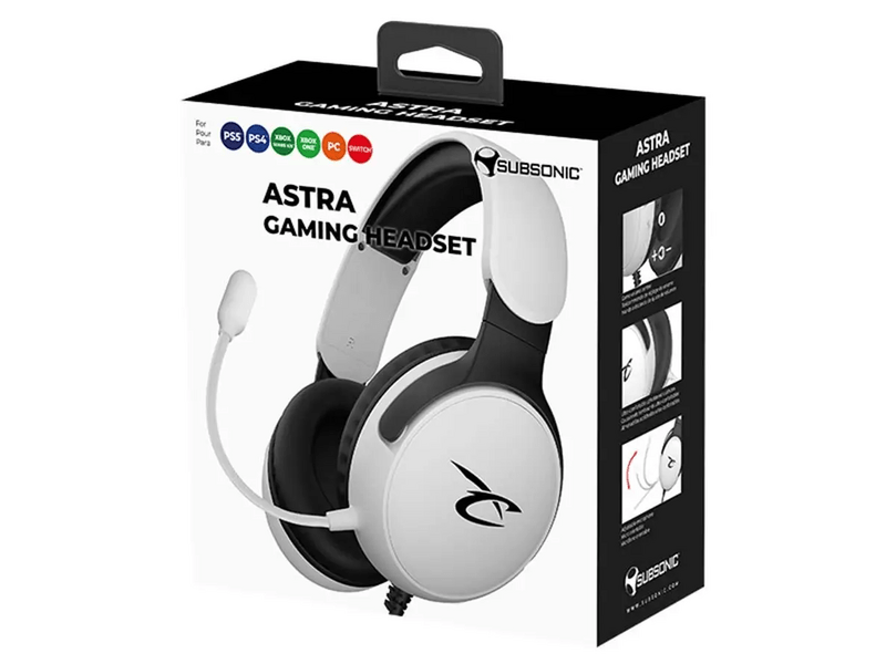 Subsonic Astra gaming headset, fekete-fehér (SA5683-1)