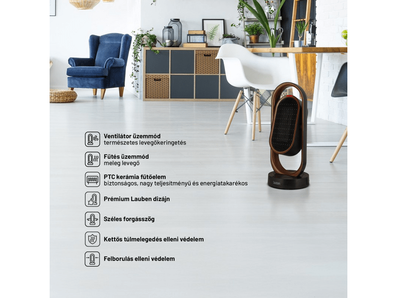 Lauben1800BB Smart Fan&Heater Meleg levegős ventilátor