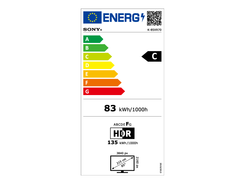 Sony Bravia K85XR70PAEP 4K Ultra HD Mini LED 65” Smart TV