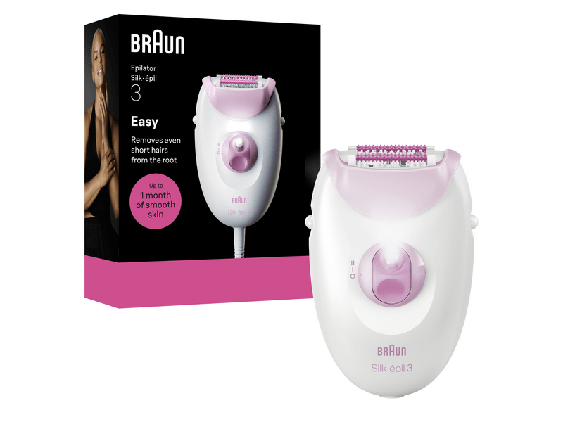 Braun SE3-000 Silk-épil 3 vezetékes epilátor, rózsaszín