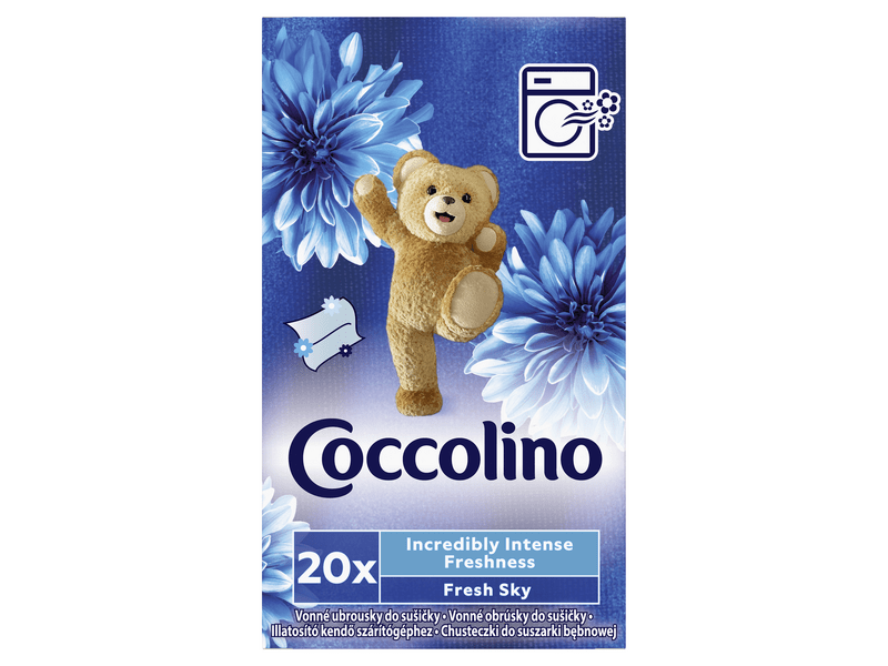 Coccolino Fresh Sky illatosító kendő szárítógéphez, 20 db