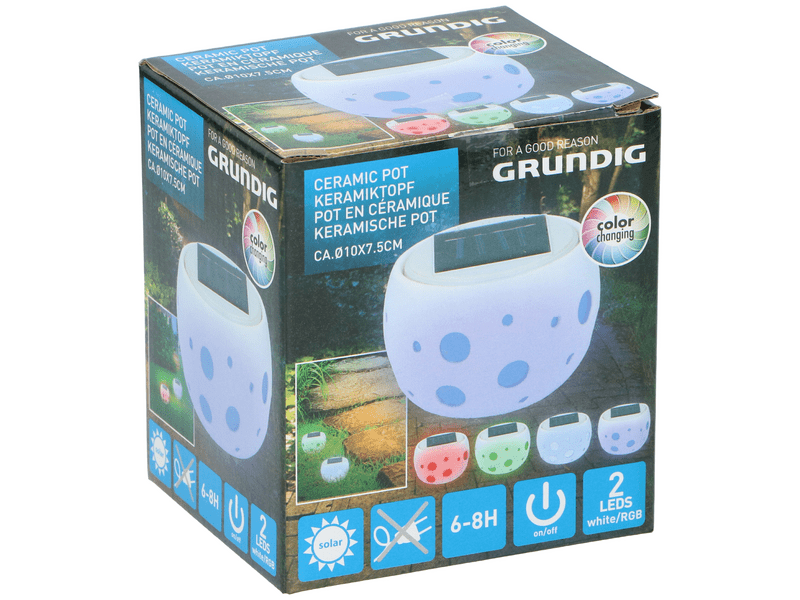 Grundig Solar Kerti kerámia lámpa, 10x7,5 cm