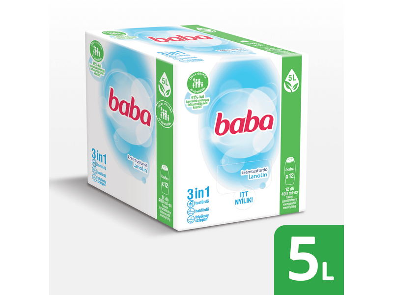 Baba Lanolin tusfürdő utántöltő, 5L