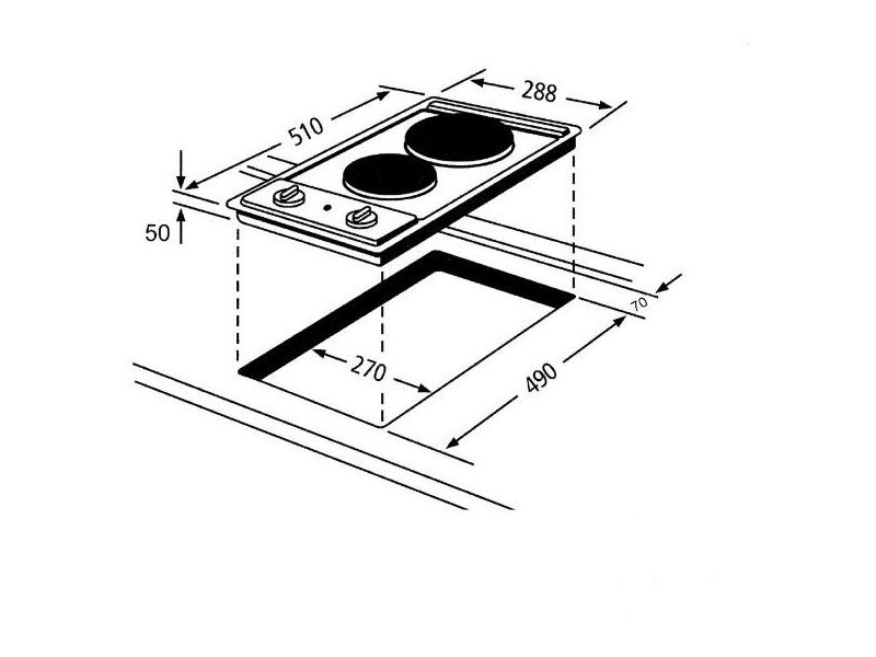 Whirlpool AKT 310 IX Beépíthető dominolap
