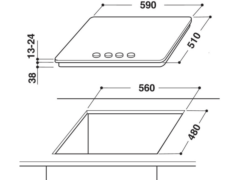 WHIRLPOOL AKR 360 IX Beépíthető gáz főzőlap