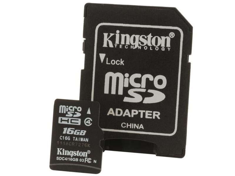 Kingston microSDHC 16GB Class 4 SDC4/16GB