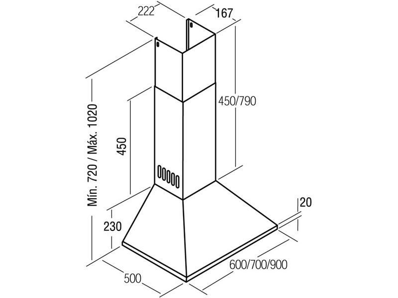 CATA BETA 600 halogén Fali páraelszívó (02050303)