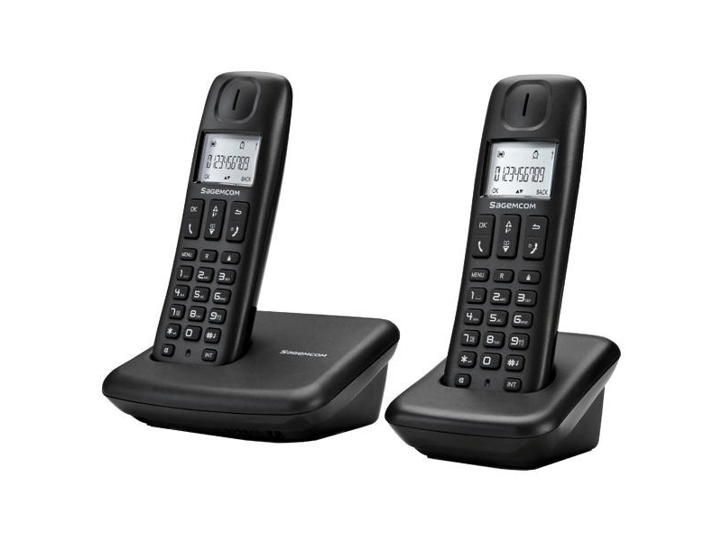 Sagem D142 DUO 2x Telefon, Fekete