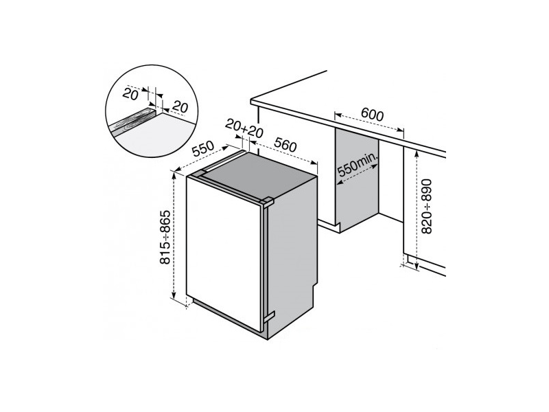 Zanussi ZUA12420SA Beépíthető hűtőszekrény