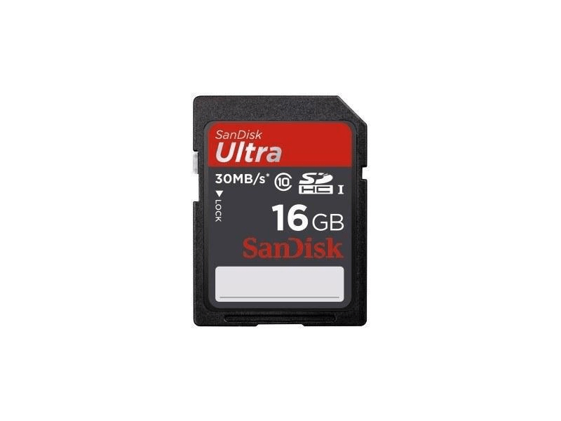 SANDISK SDHC ULTRA KÁRTYA 16GB, 30MB/S, CL 10 (HAMA 114805)