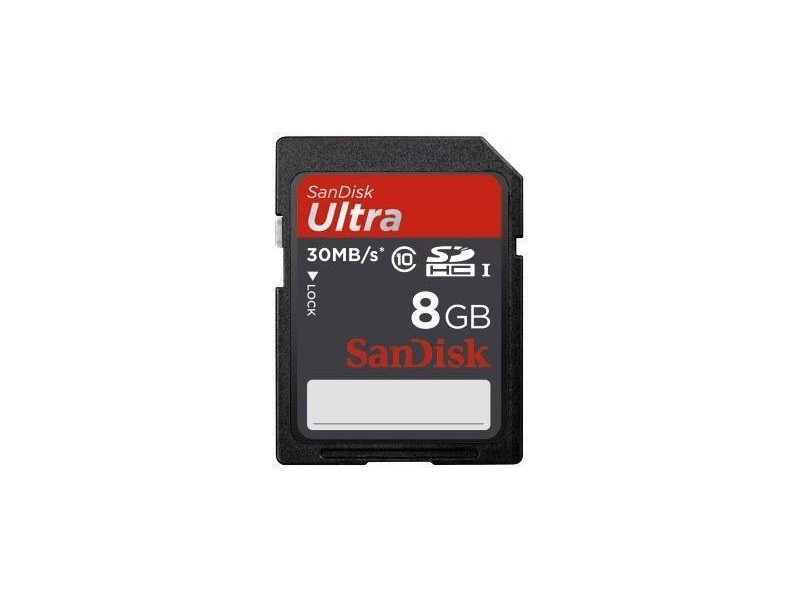 SANDISK SDHC ULTRA KÁRTYA 8GB, 30MB/S, CL 10 (HAMA 114811)