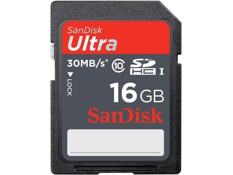 SANDISK SDHC ULTRA KÁRTYA 16GB, 30MB/S, CL 10 (HAMA 114805)