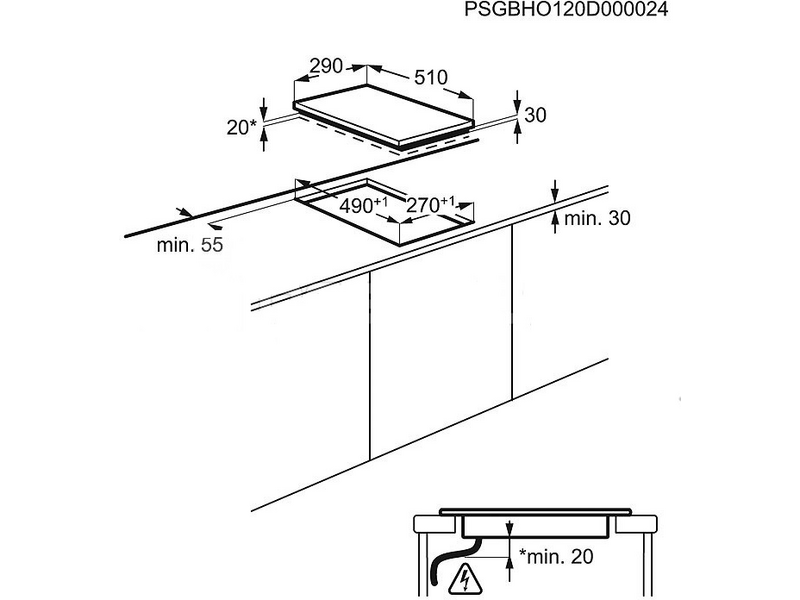 ZANUSSI ZEE3921IXA Beépíthető dominolap