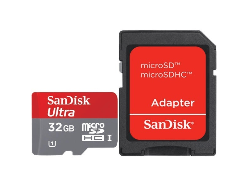 SANDISK MICRO SD ULTRA KÁRTYA 32GB ADAPTER, 30MB/s, CL10 (HAMA 114809)