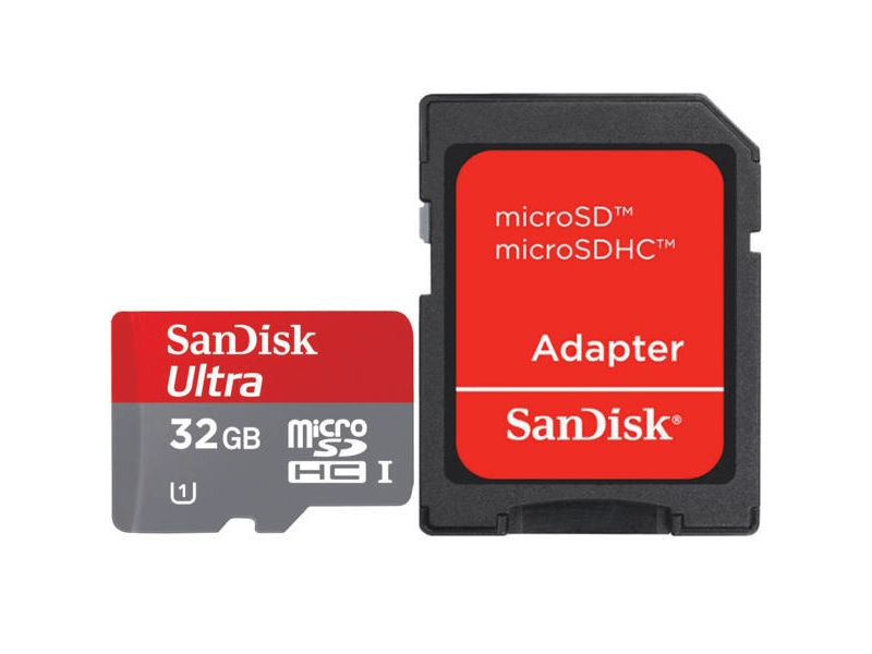 SANDISK MICRO SD ULTRA KÁRTYA 32GB ADAPTER, 30MB/s, CL10 (HAMA 114809)
