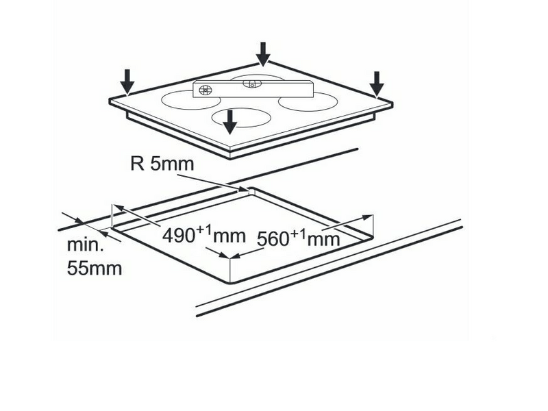 Zanussi ZEV36340XB Beépíthető kerámia főzőlap, 60 cm