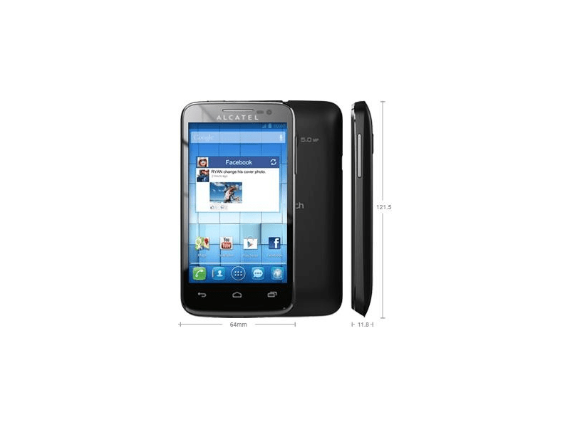 ALCATEL M'POP Dual fekete OT-5020D Mobiltelefon