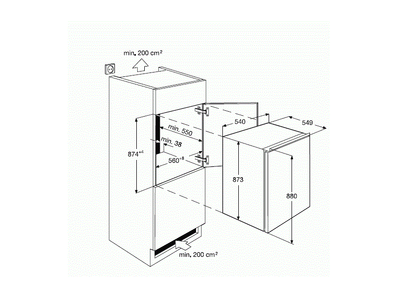 Zanussi ZBA14421SA Beépíthető hűtőszekrény, 88 cm
