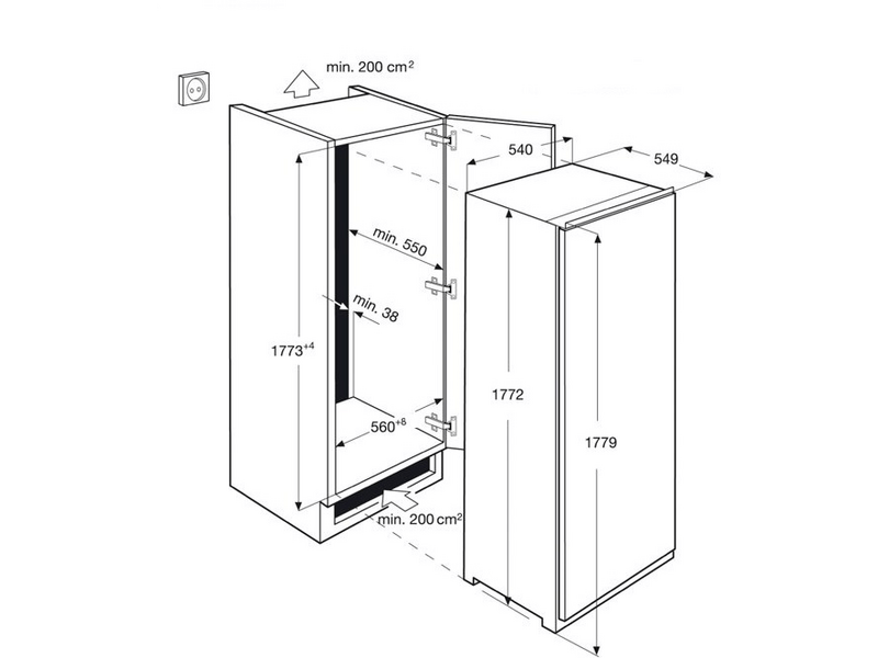 Electrolux ERN3211AOW Beépíthető hűtőszekrény, 178 cm