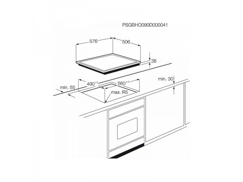 Zanussi ZEI6840FBA Beépíthető indukciós főzőlap, 60 cm