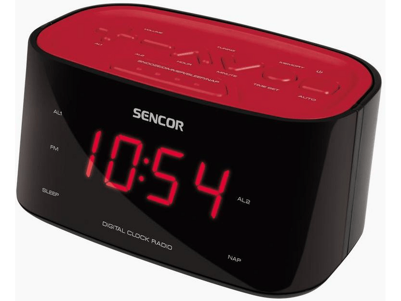 SENCOR Piros rádiós ébresztőóra (SRC 180 RD)