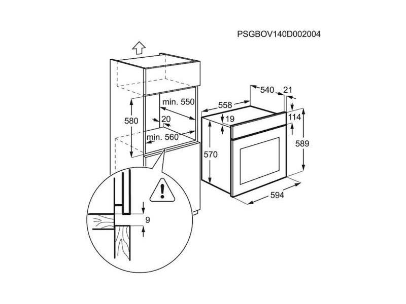 Electrolux EZB3400AOX Beépíthető sütő, LED kijelző
