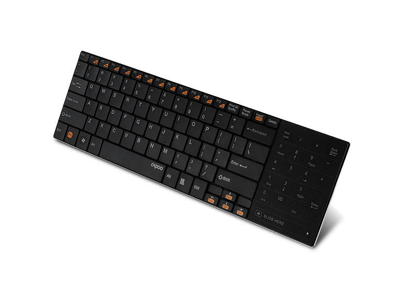RAPOO E9080 BLADE 2,4G BILLENTYŰZET, TOUCHPAD/NUMPAD, FEKETE