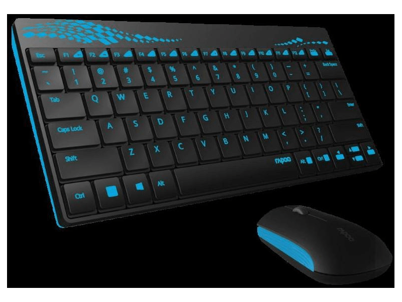 Rapoo 8000 billentyűzet + egér szett, fekete-kék