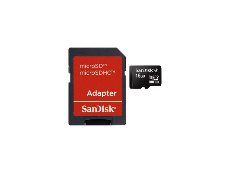 SANDISK MICROSD KÁRTYA 16GB ADAPTERREL, CL 4
