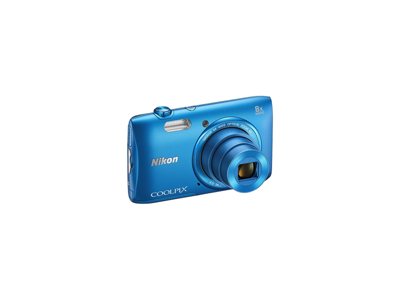 Nikon Coolpix S3600 20 MPx Fényképezőgép, Kék + 8GB SD kártya + Tok