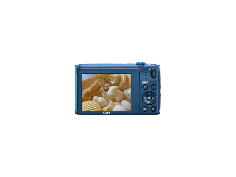 Nikon Coolpix S3600 20 MPx Fényképezőgép, Kék + 8GB SD kártya + Tok