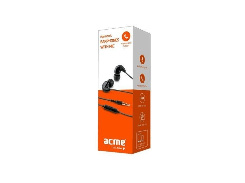 Acme HE-16 Mikrofonos Harmonic Fülhallgató, Fekete