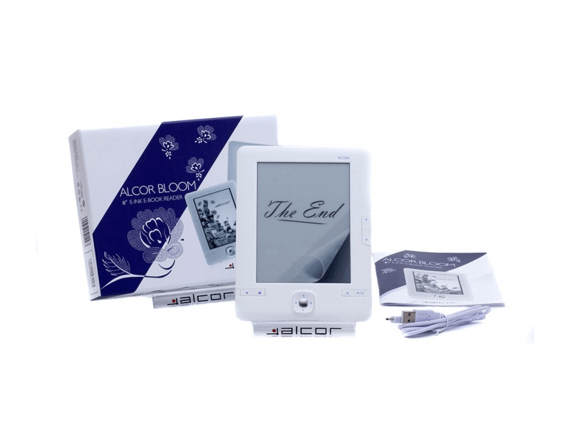 Alcor Bloom 6 eInk e-book olvasó, fehér, virágmintás hátlap