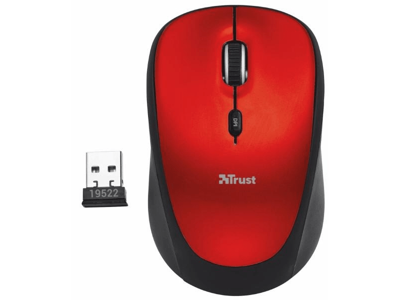 Trust 19522 Vezeték nélküli egér, piros
